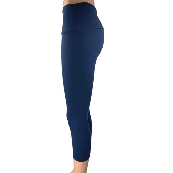 Lululemon Blue Mid Rise Skinny Activewear Athletic Yoga Crop Leggings Pants Sz 8 - Picture 2 of 5